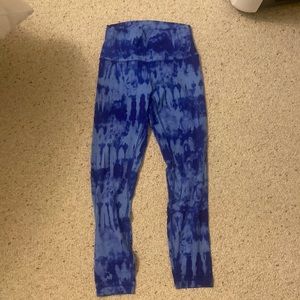Blue tie dye align pants